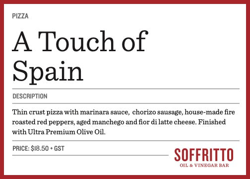 Touch of Spain Pizza  Online (Mahogany only)